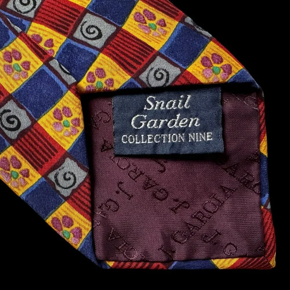 Jerry J. Garcia Silk Snail Garden Collection Nine Stonehenge Neck Tie EUC